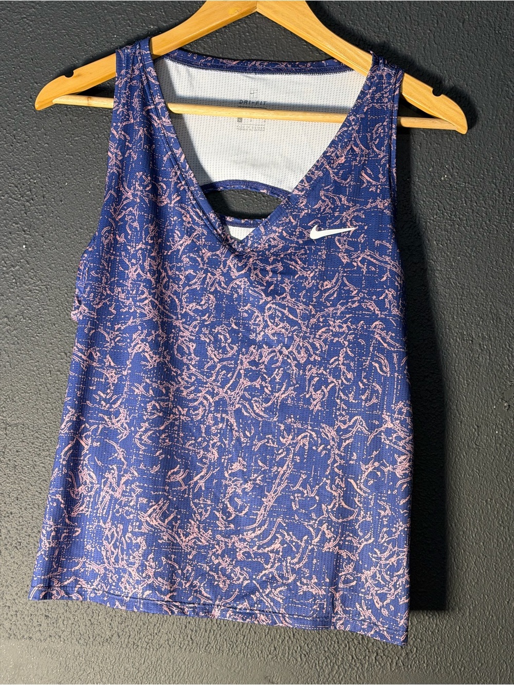 Nike Women’s Navy Tank Top with Pink Abstract Print